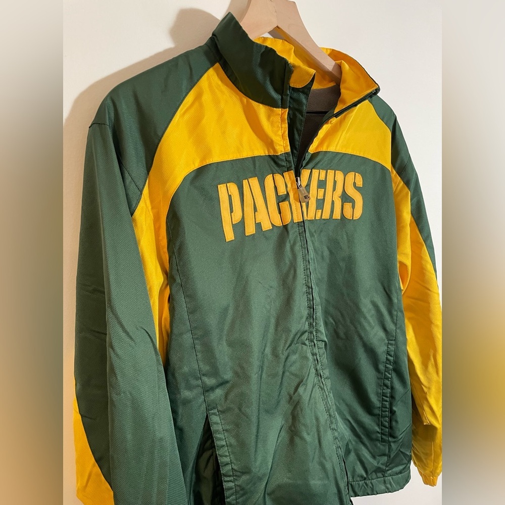 NFL Team Apparel Green Bay Packers Windbreaker Full Zip Vintage Jacket Sz Small - Picture 3 of 11